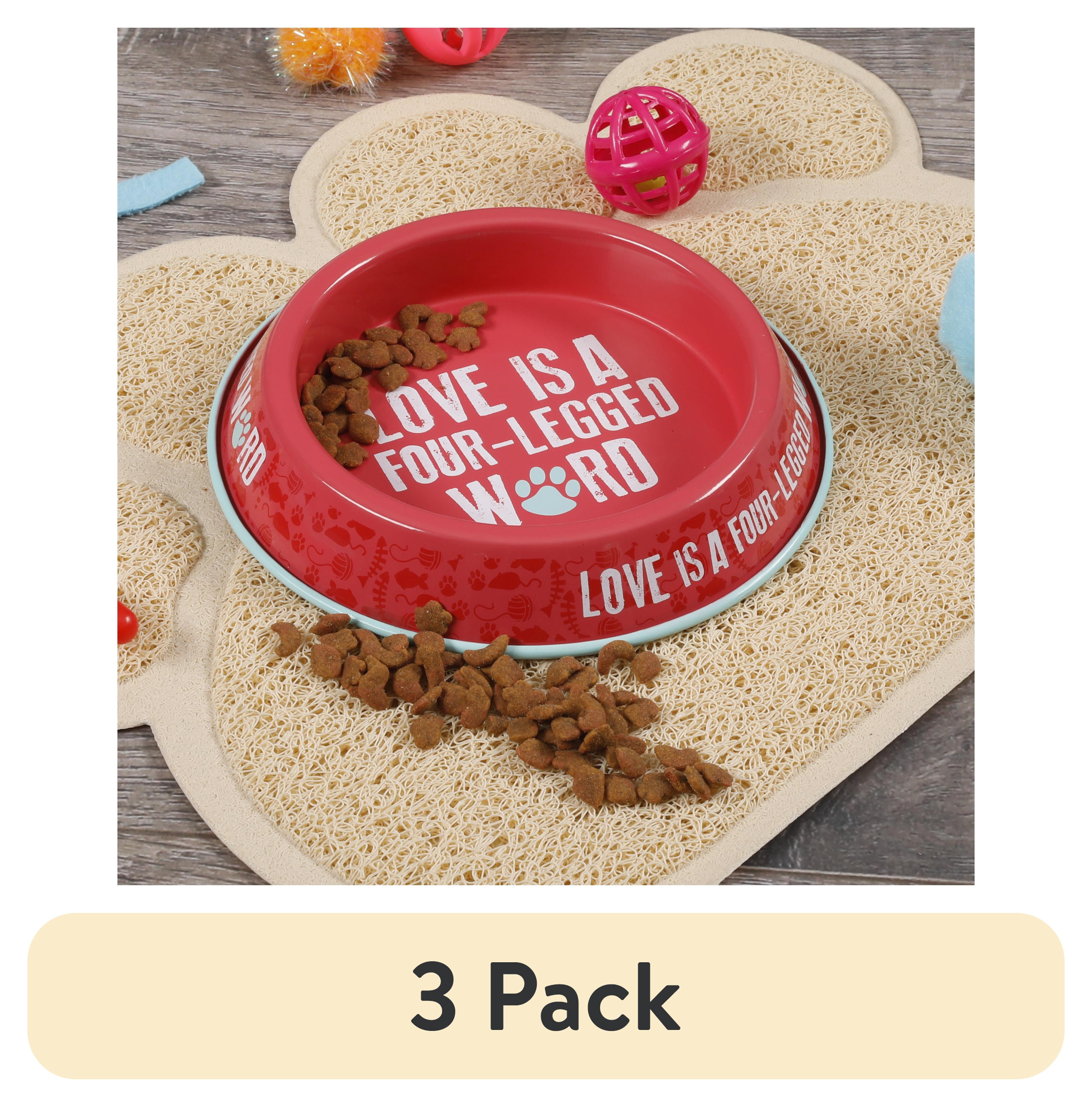 (3 pack) Gibson Home Bow Wow Meow 5.7-Inch Turquoise Cat Bowl