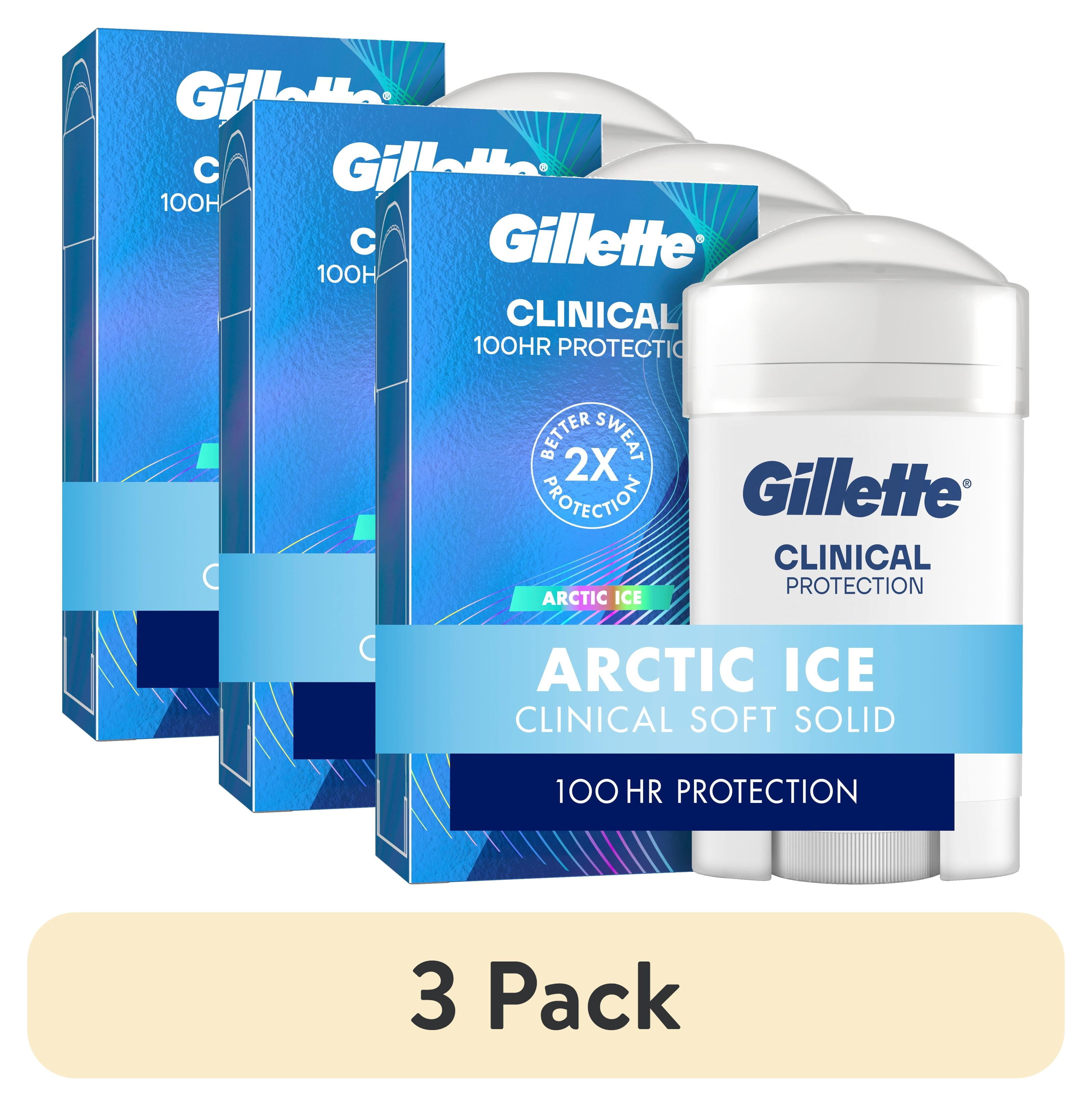 (3 pack) Gillette Clinical Antiperspirant Deodorant for Men, Soft Solid Arctic Ice Scent, 2.6oz