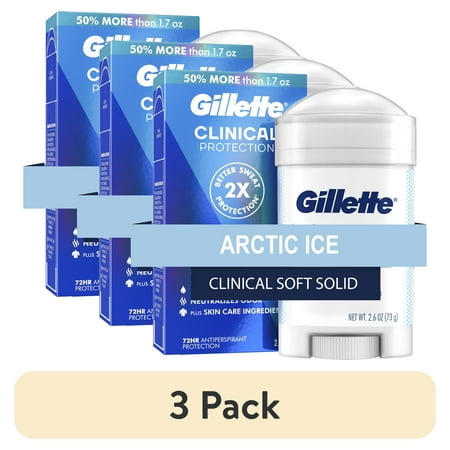 (3 pack) Gillette Clinical Antiperspirant and Deodorant for Men Arctic Ice 2.6oz