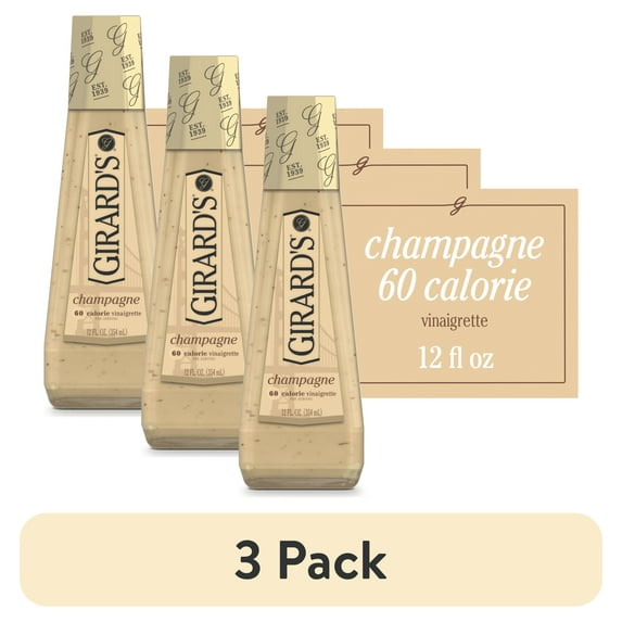 (3 pack) Girard's - Champagne 60 Calorie Vinaigrette Dressing, 12 fl oz