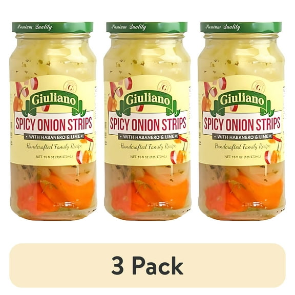 (3 pack) Giuliano Spicy Onion Strips with Habanero and Lime, 16oz
