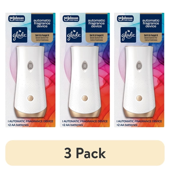 (3 pack) Glade Automatic Spray Holder, Battery-Operated Air Freshener Spray, 10.2 oz, 1 Count