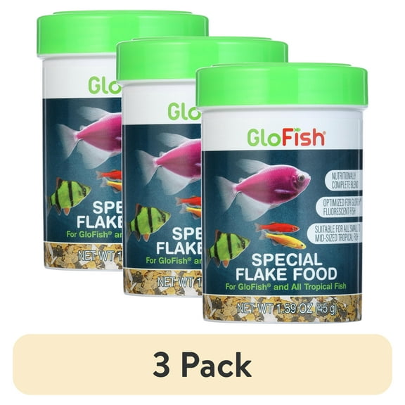 (3 pack) GloFish Special Flake Fish Food, for GloFish and Small to Mid-Size Tropical Freshwater Fish, 1.59 oz