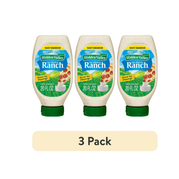(3 pack) Gluten Free Original Ranch Dipping Sauce Salad Dressing and Topping, 20 fl oz D-5741374954-W