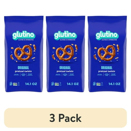 (3 pack) Glutino Gluten Free Pretzel Twists, Gluten Free Snacks, 14.1 oz