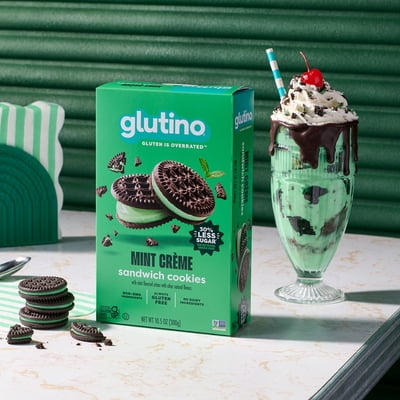 3 pack-Glutino Mint Flavored Gluten Free Sandwich Cookies 10.5 oz