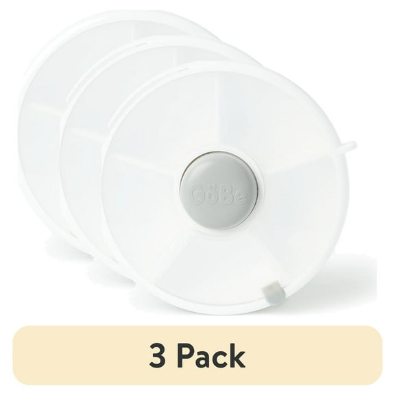 (3 pack) GoBe Kids Snack Container Snack Spinner (Small) - Reusable Bento Style Divided Snack Containers for Lunch, Travel, On The Go