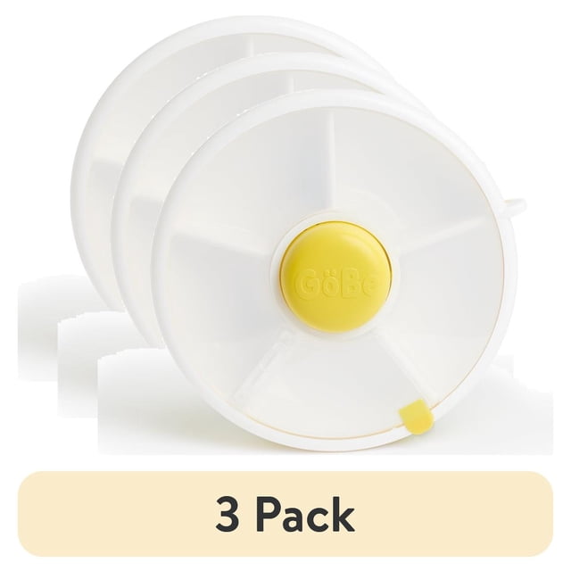(3 pack) GoBe Kids Snack Container Snack Spinner (Small) - Reusable Bento Style Divided Snack Containers for Lunch, Travel, On The Go