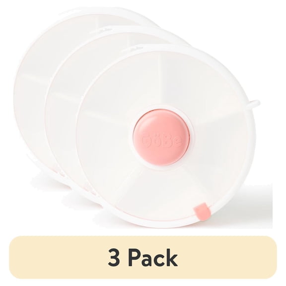 (3 pack) GoBe Kids Snack Container Snack Spinner (Small) - Reusable Bento Style Divided Snack Containers for Lunch, Travel, On The Go