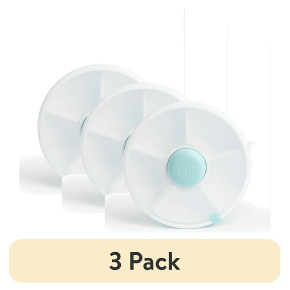 (3 pack) GoBe Kids Snack Container Snack Spinner (Small) - Reusable Bento Style Divided Snack Containers for Lunch, Travel, On The Go