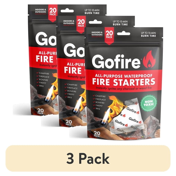 (3 pack) (3 pack) GoFire 20 Pack Ultimate All Purpose Fire Starters
