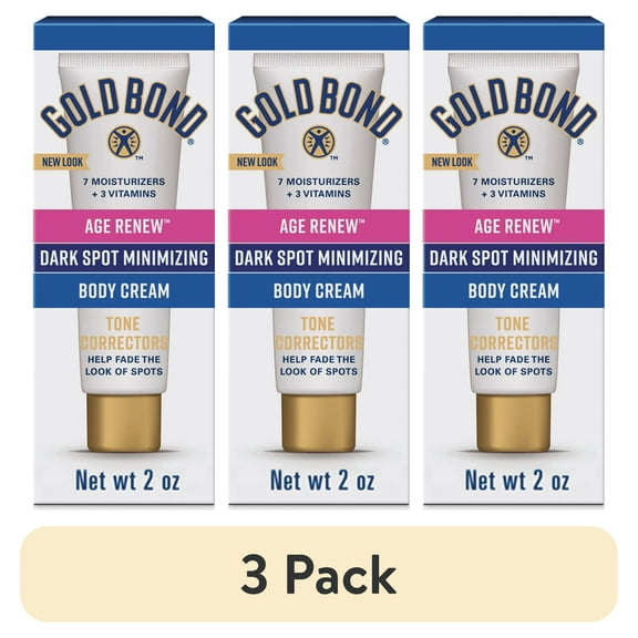 (3 pack) Gold Bond Age Renew Dark Spot Minimizing Age Renew Body Cream, 2 oz., With No Bleaching Agents