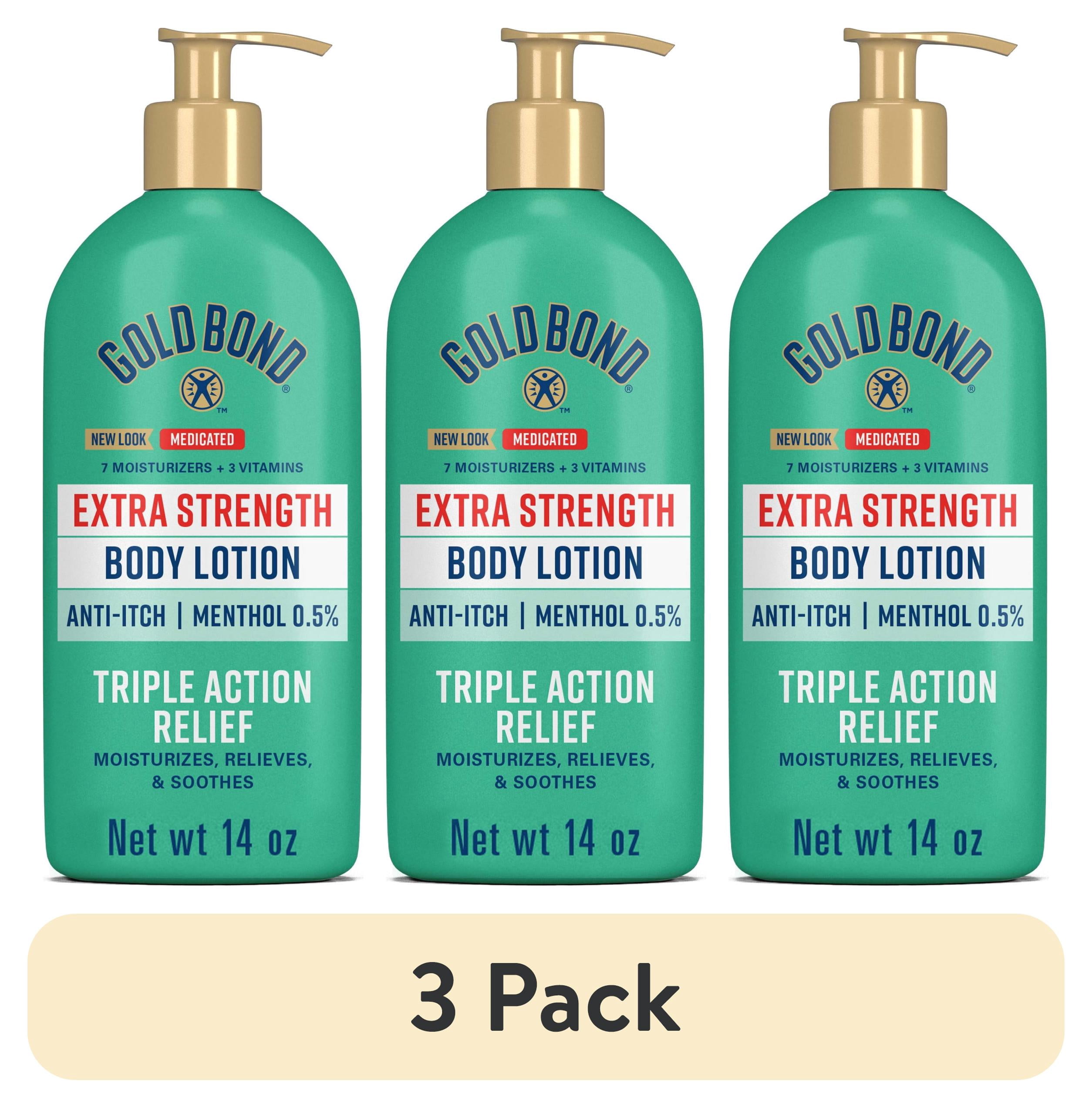 (3 pack) Gold Bond Medicated Extra Strength Body Lotion, Moisturizes, Relieves and Soothes, 14 oz. Gold Bond Lotion