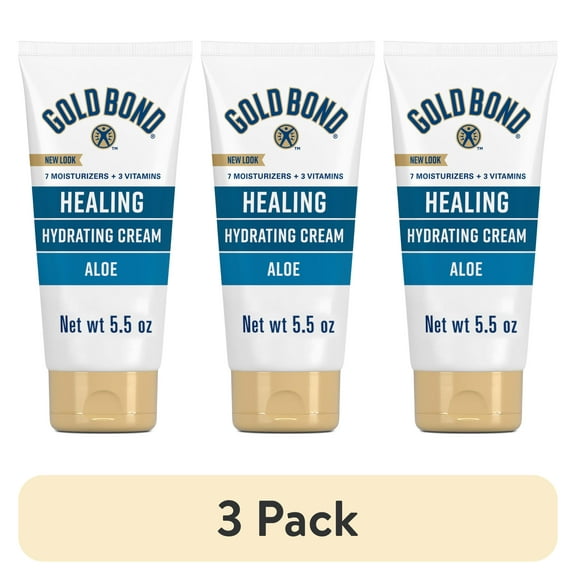 (3 pack) Gold Bond Healing Hydrating Body Lotion Cream, Dry Skin Moisturizer with Aloe, 5.5 oz