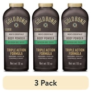 3 pack Gold Bond Mens Essentials Talc Free Body Powder, 10 oz., Refresh 360 Scent, Body Powder for Men, Wetness Protection