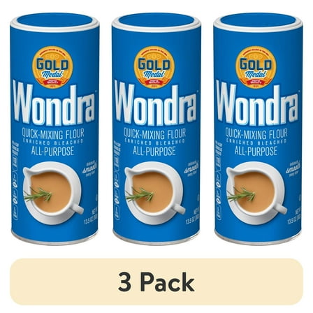 (3 pack) Gold Medal Wondra Quick Mixing All Purpose Flour, 13.5 oz