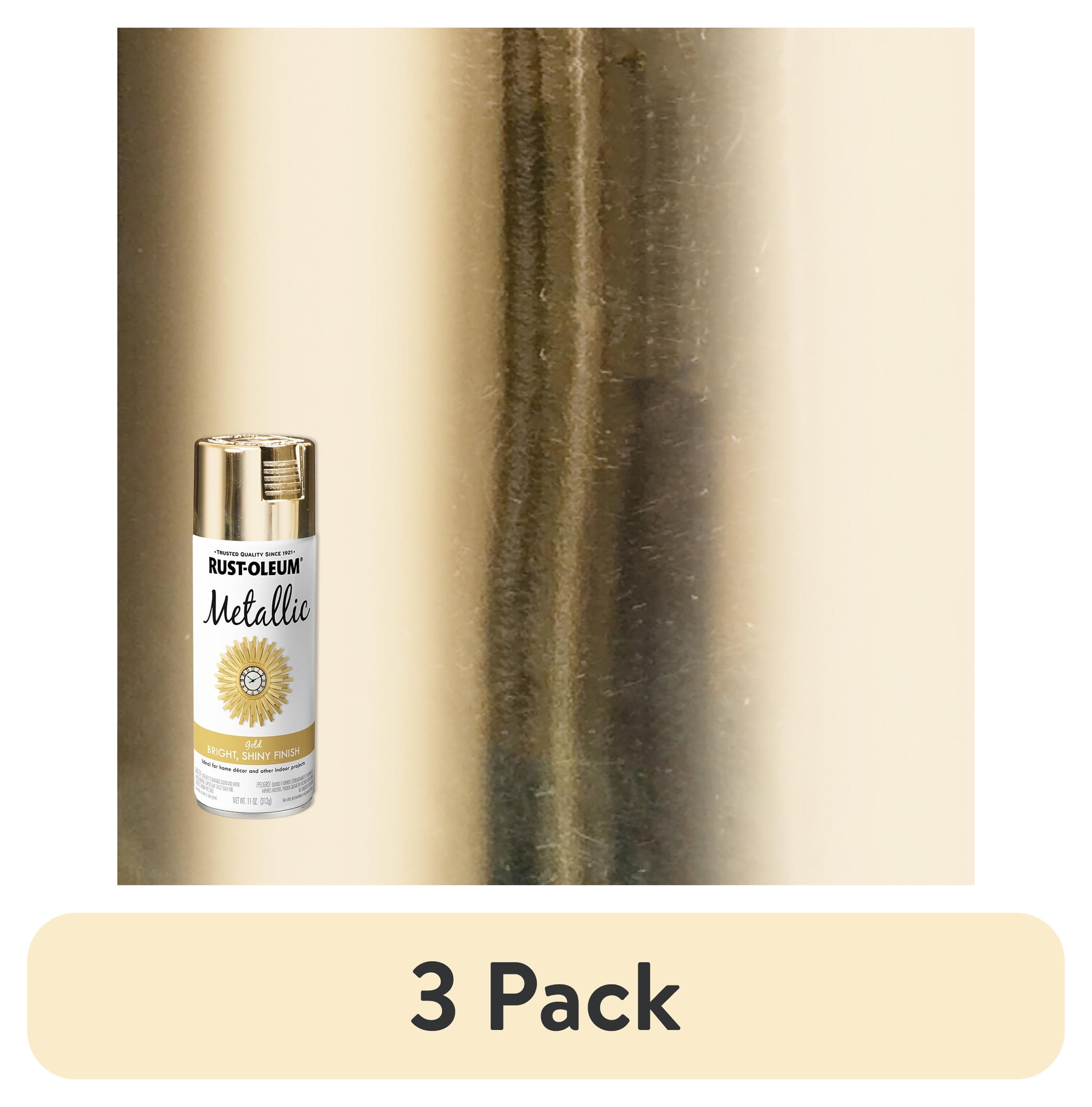 (3 pack) 6 Pack, Gold, Rust-Oleum Specialty Metallic Spray Paint- 11 oz