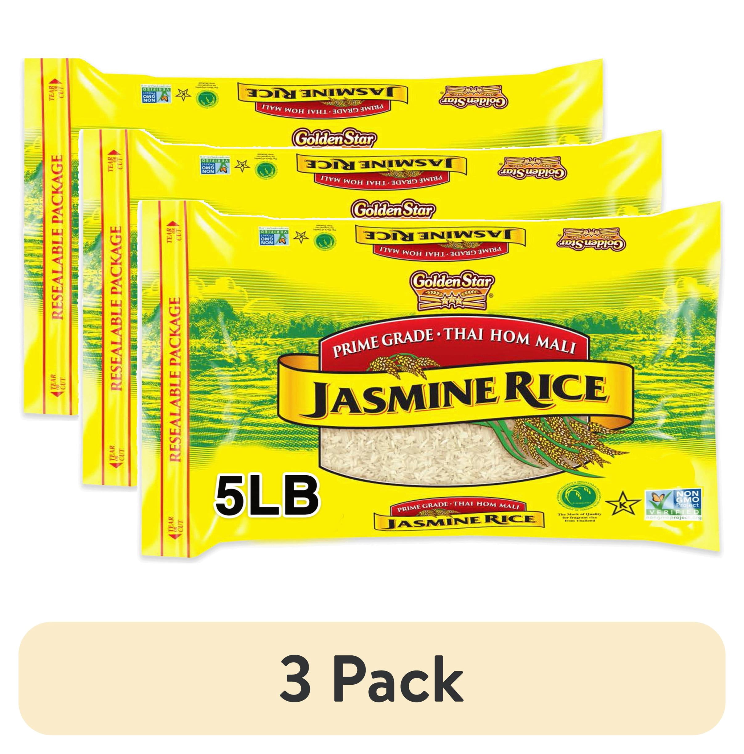(3 pack) Golden Star Thai Hom Mali Jasmine Rice, 5 lbs