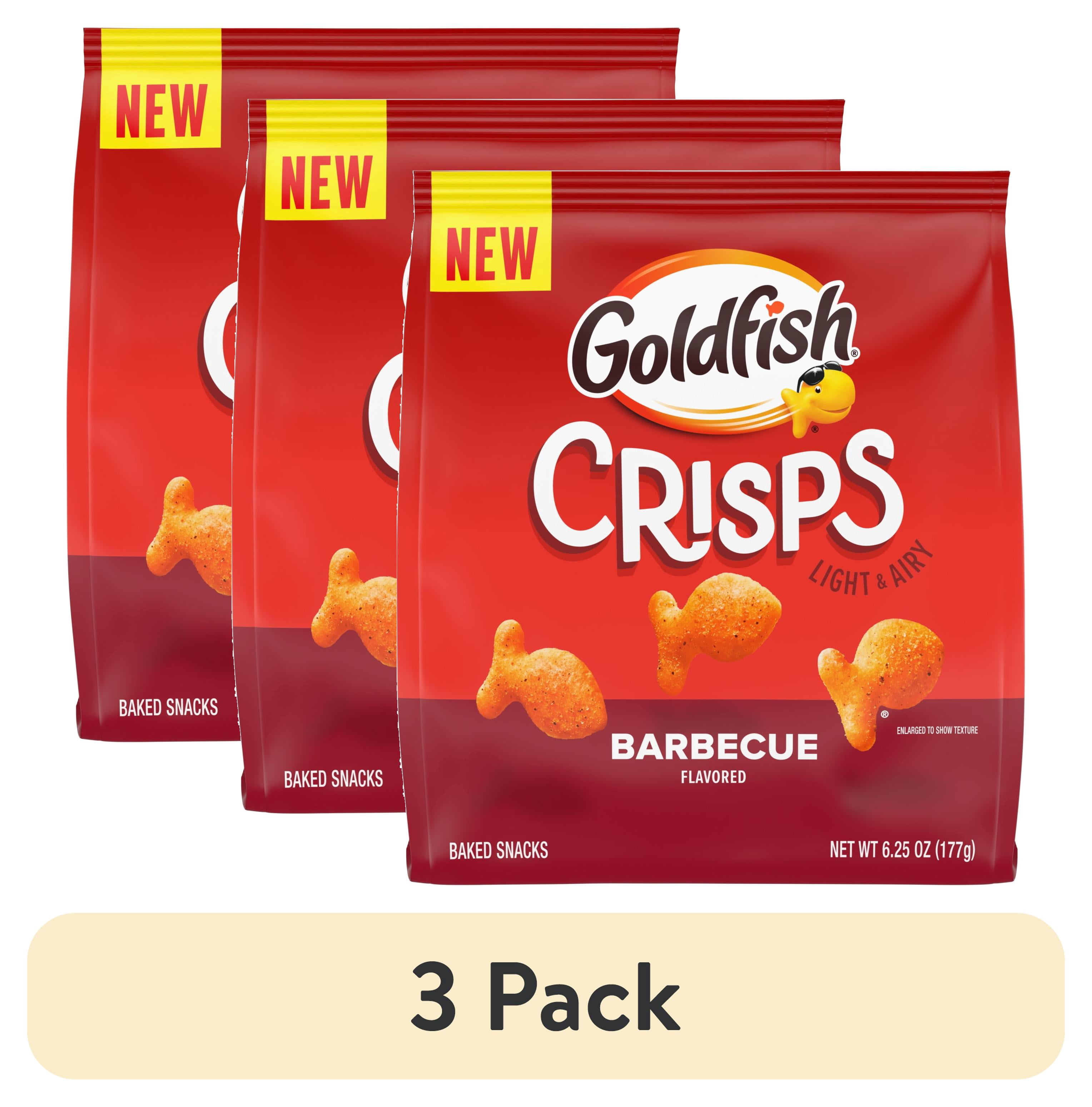 (3 pack) Goldfish Crisps Barbecue Flavored Baked Chip Crackers, 6.25 oz Bag