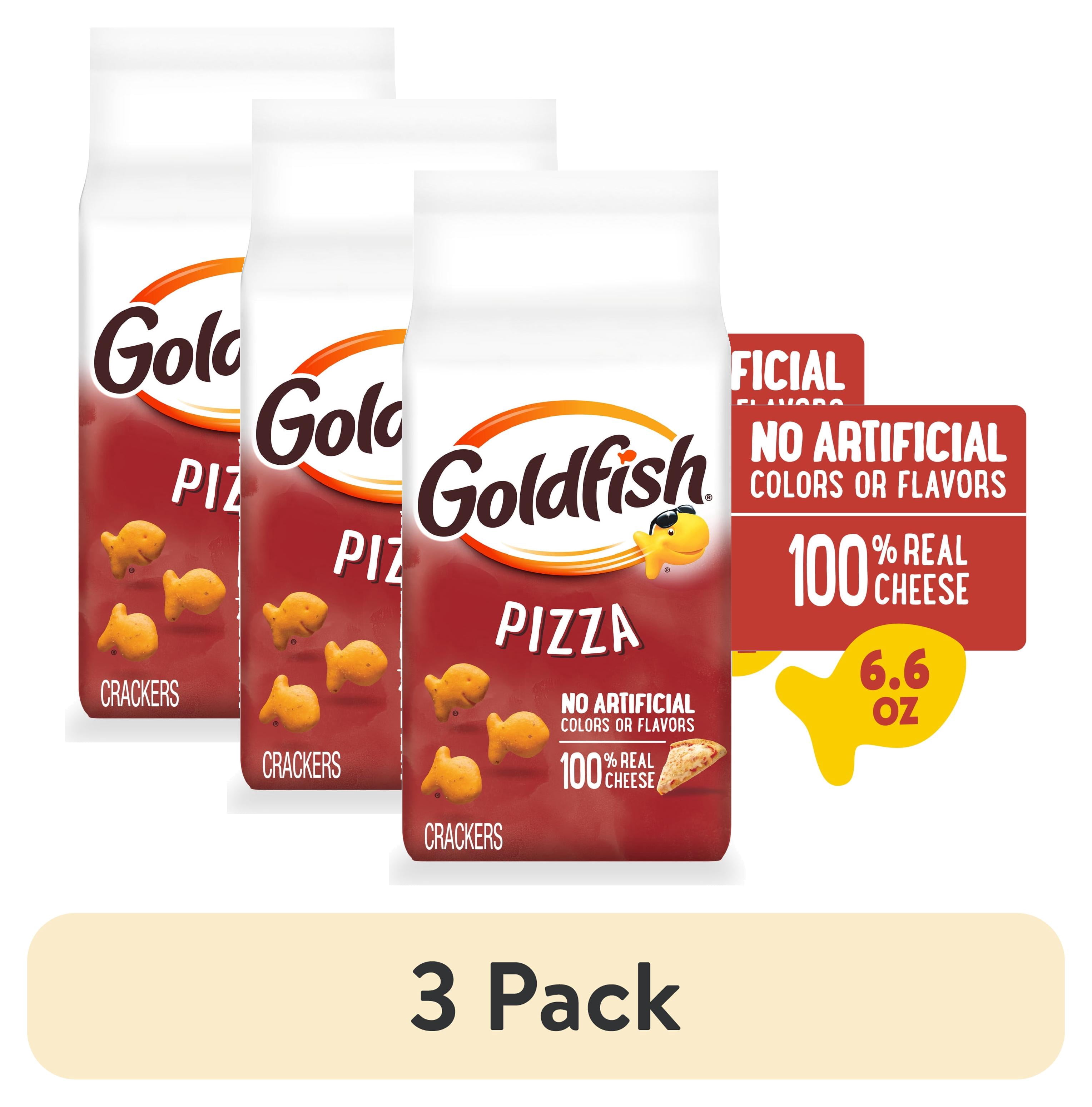 (3 pack) Goldfish Pizza Cheese Crackers, 6.6 oz Bag