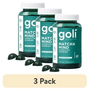 3 pack Goli Nutrition Matcha Mind Cognitive Gummies, 60 Count