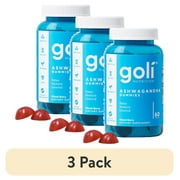 (3 pack) Goli Nutrition Ashwagandha Gummies, Mixed Berry Flavor, 60 Ct
