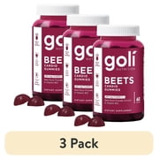 3 pack Goli Beets Cardio Vegan Gummies, CoQ10, 60 Count