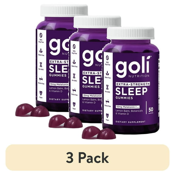 (3 pack) Goli Nutrition Dreamy Sleep Gummies, Lemon Balm and Botanicals, 60 Count