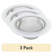 (3 pack) Kitchen Sink Drain Strainer, Mesh 4-3/8", Stainless Steel, Silver, Standard, GoodCook