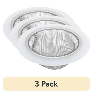 (3 pack) GoodCook 4-3/8" Stainless Steel Mesh Standard Size Kitchen Sink Drain Strainer, Silver