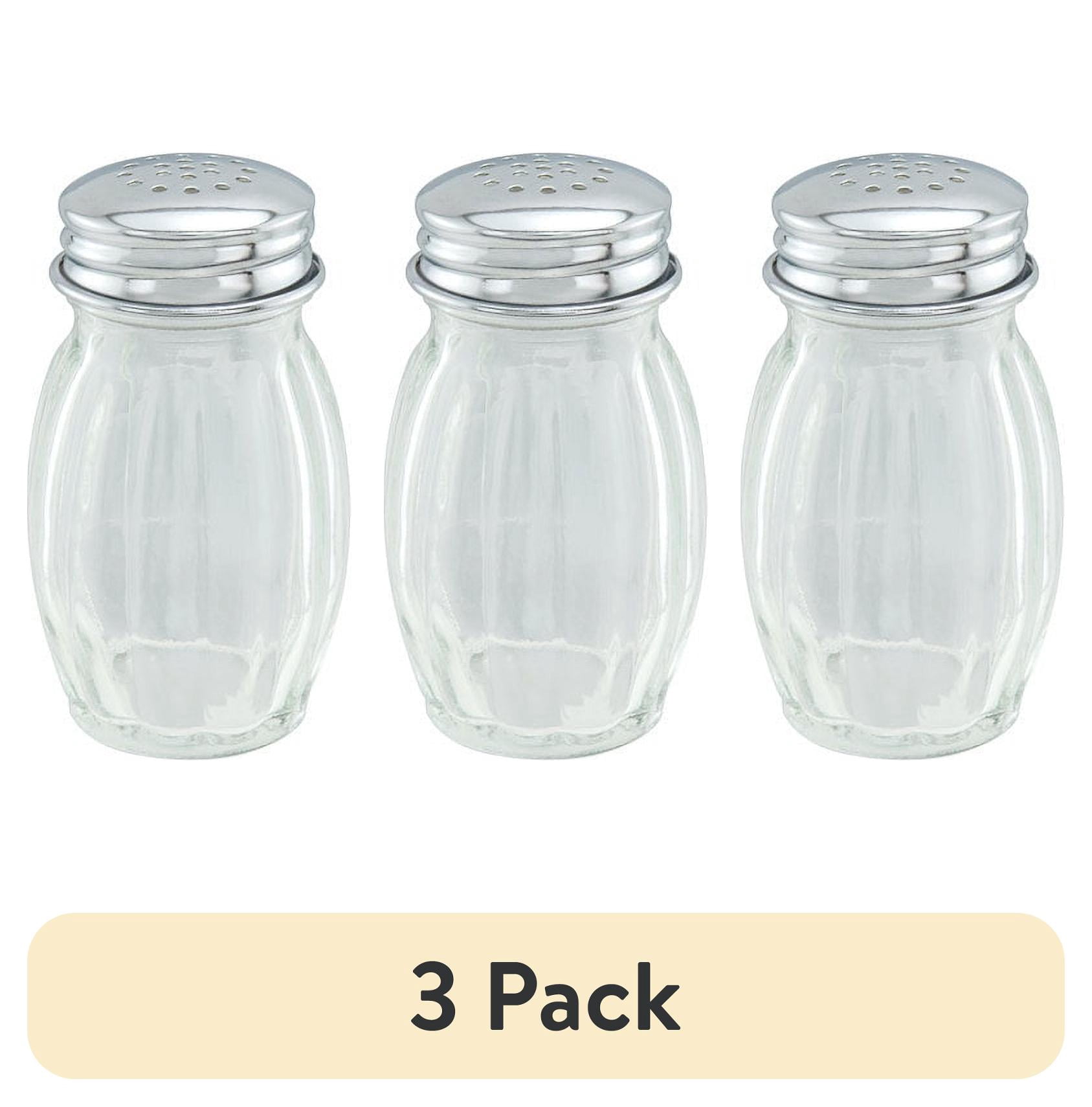 (3 pack) GoodCook Classic Ribbed Glass Salt Shaker with Screw-on Polished Chrome Top, Multi-Purpose Kitchen Storage and Organization Solution