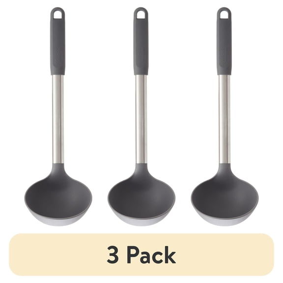 (3 pack) GoodCook Pro Long Handle Nylon Kitchen Ladle for Dishing Soups and Stews