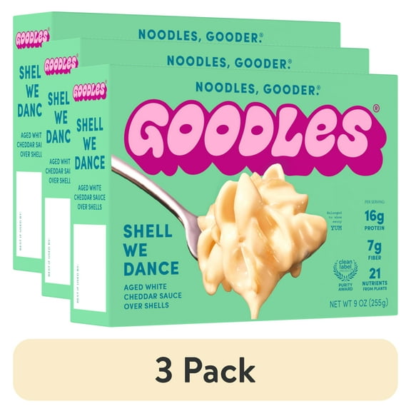 (3 pack) Goodles Deluxe Shell We Dance Liquid Mac & Cheese, Aged White Cheddar with Shells, 9 oz; Brand: GOODLES; Regular Cardboard Shelf-Stable