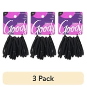 3 pack Goody Ouchless Super Stretch Hair Ties for Thick Hair, Secure Grip, All-Day Wear, Black, 15 Count