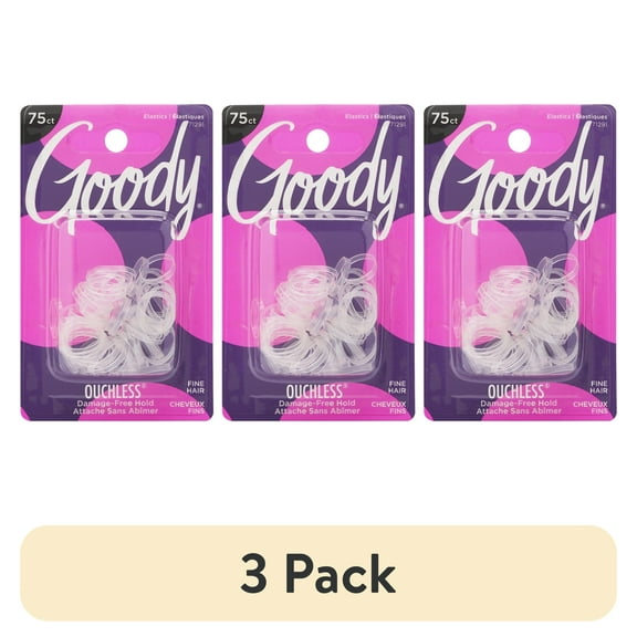 (3 pack) Goody® Clear Elastics, 75 CT