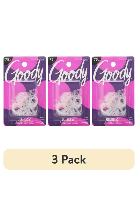 (3 pack) Goody® Clear Elastics, 75 CT