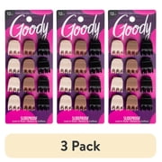 (3 pack) Goody Classic Mini Claw Clips, Assorted Colors, Slide-Proof Grip for All Hair Types, 12 Count