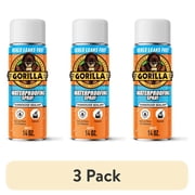 3 pack Gorilla Waterproof Patch & Seal Rubberized Sealant Spray, White, 14 Ounce