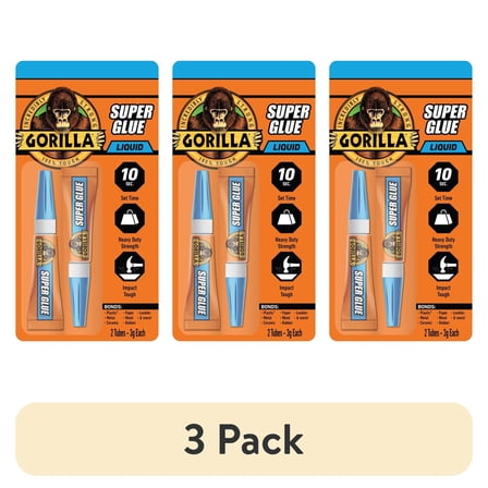 (3 pack) Gorilla Super Glue 2-3g Tubes