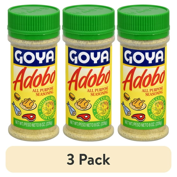 (3 pack) Goya Adobo All Purpose Seasoning with Cumin, 8 oz