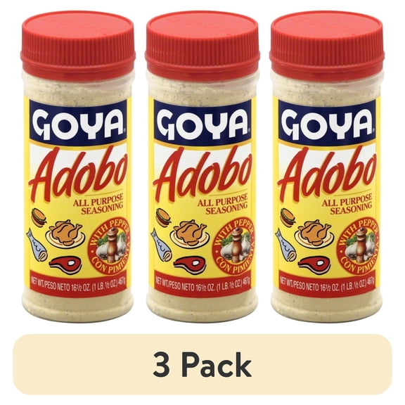 (3 pack) Goya Adobo All-Purpose Seasoning with Pepper, 16.5 oz