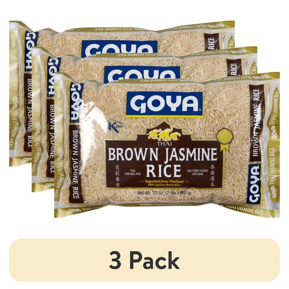 (3 pack) Goya Brown Jasmine Rice, 32 oz
