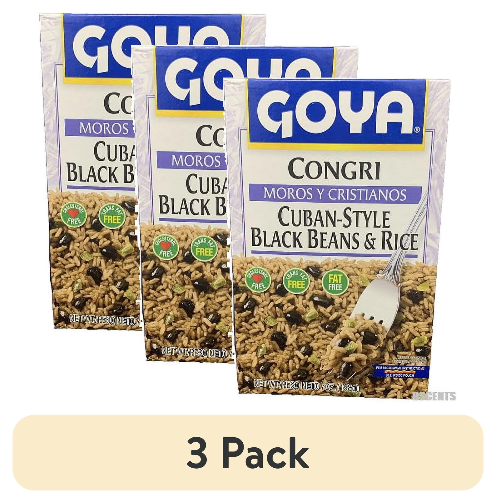 (3 pack) Goya Congri Moros Y Cristianos Cuban Style Black Beans and Rice 7 Ounces
