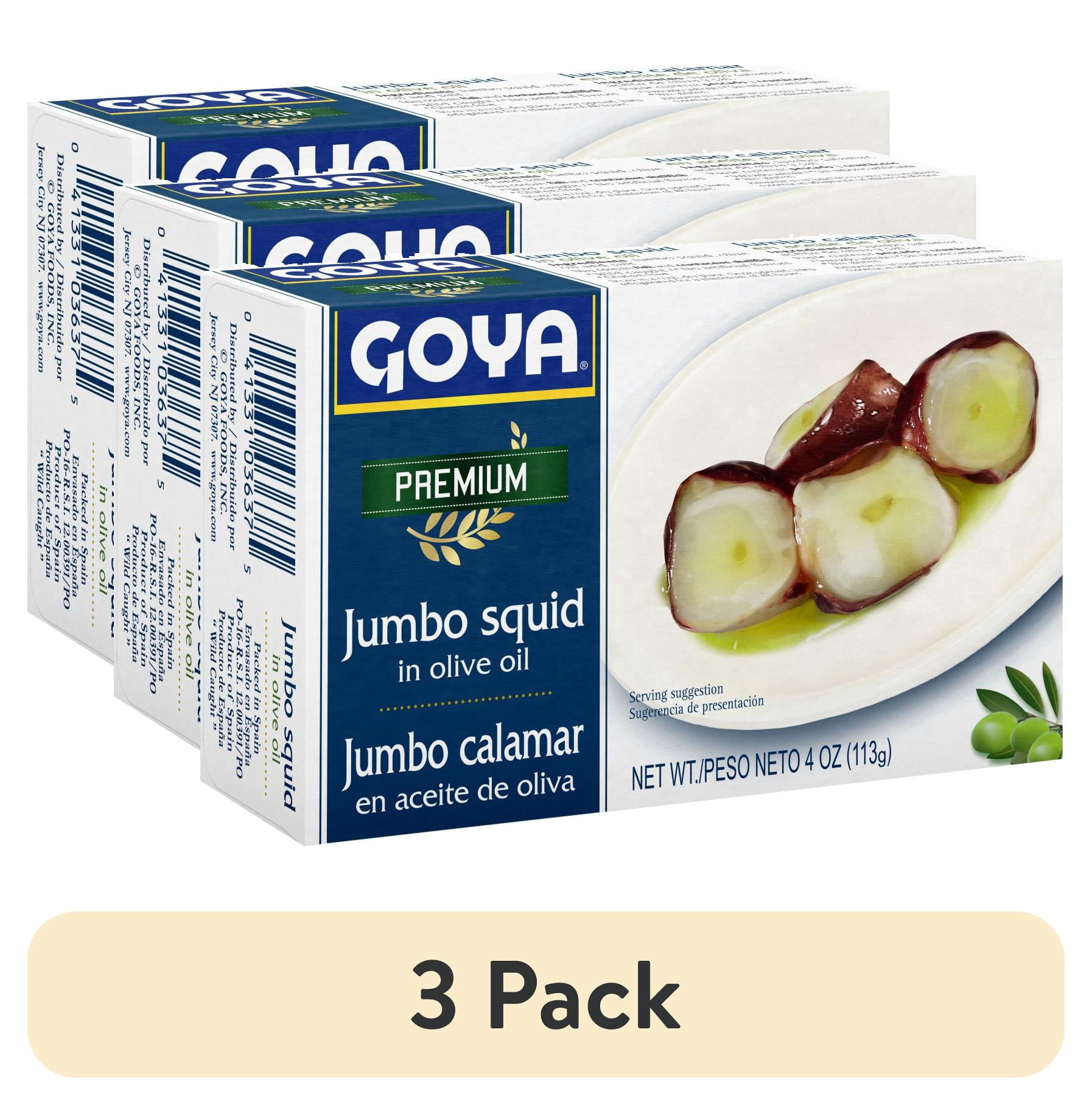 (3 pack) Goya Jumbo Squid in Olive Oil 4 oz