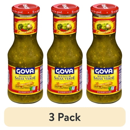 (3 pack) Goya Medium Salsa Verde, 17.6 oz