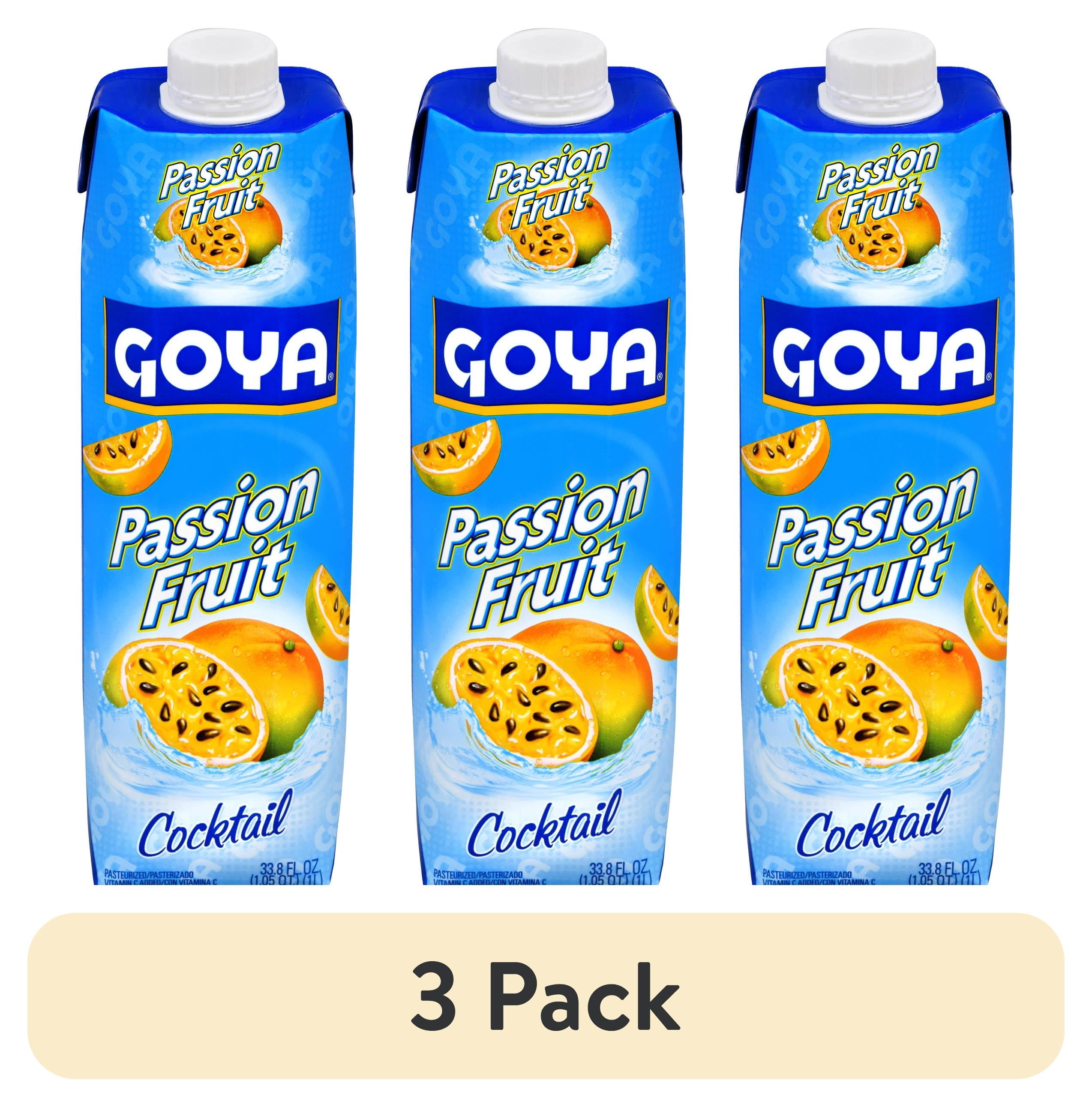 (3 pack) Goya Passion Fruit Juice Cocktail in Plastic Bottle, 33.8 fl oz