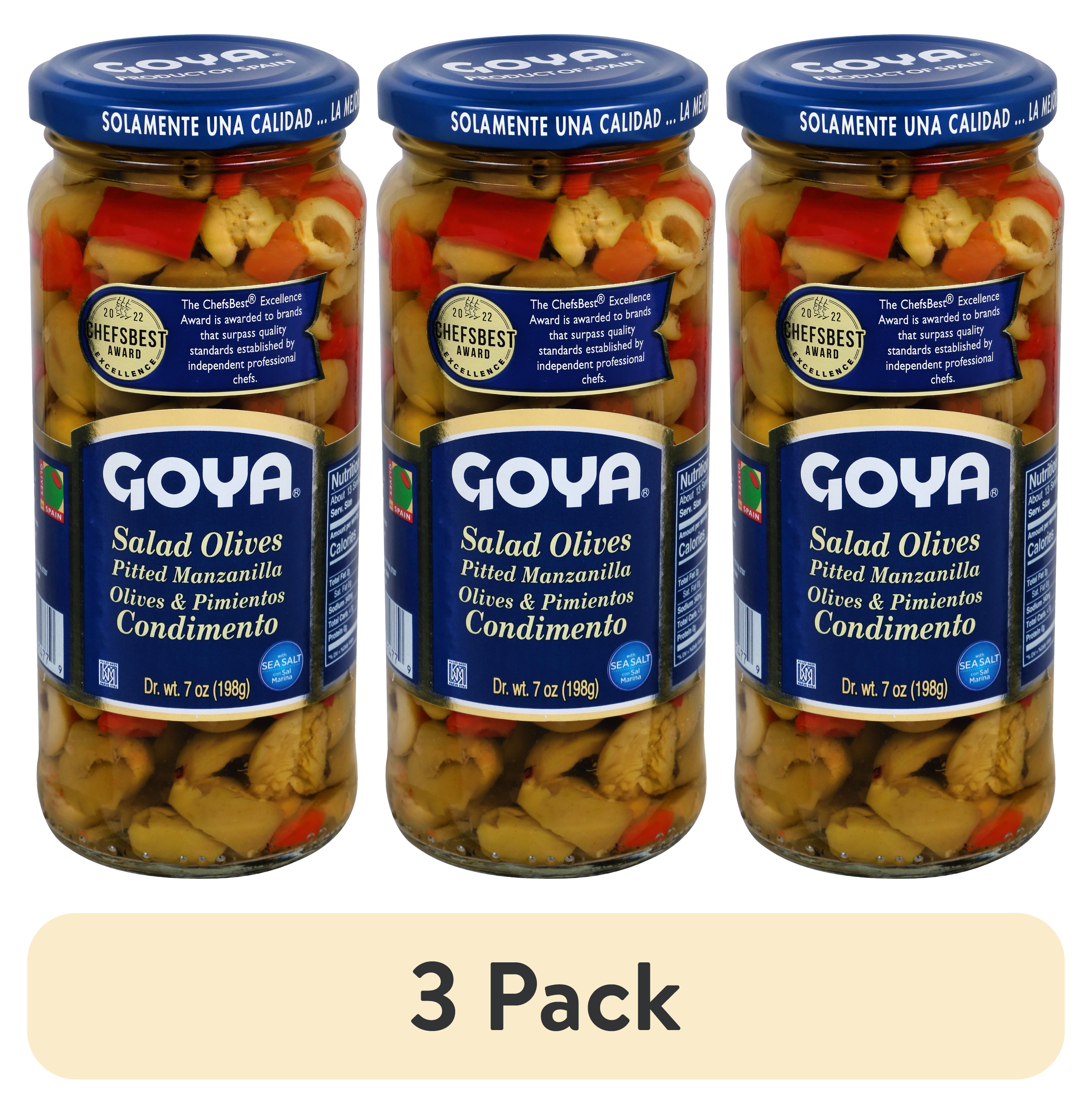 (3 pack) Goya Salad Olives Pitted Manzanilla Olives & Pinientos