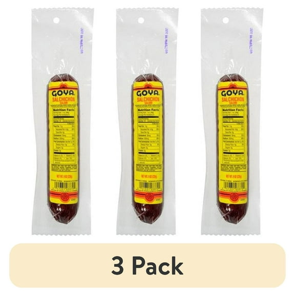 (3 pack) Goya Salchichon Salami Sausage, 8 oz