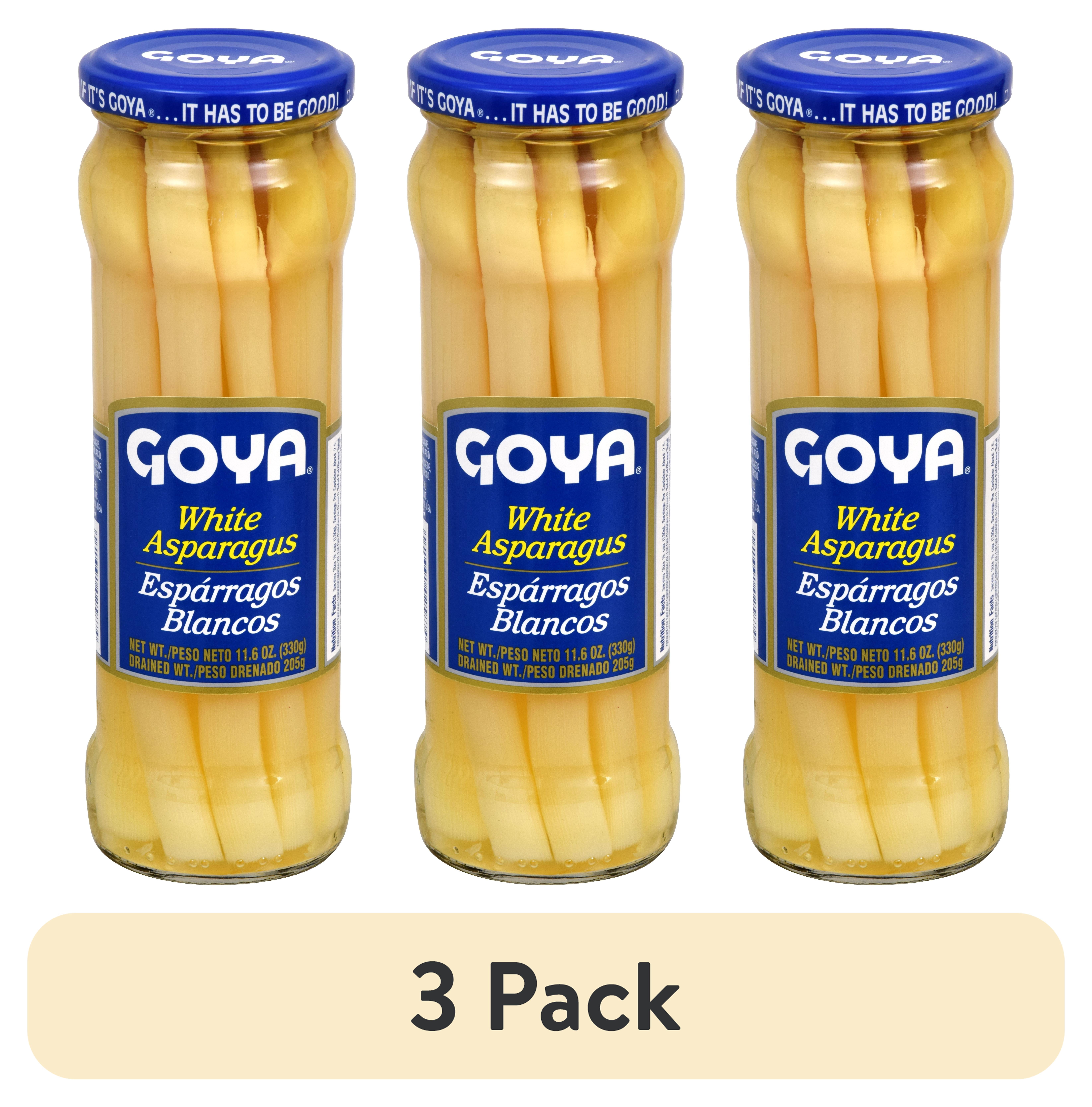 (3 pack) Goya White Asparagus, Canned Vegetables, 11.64 oz