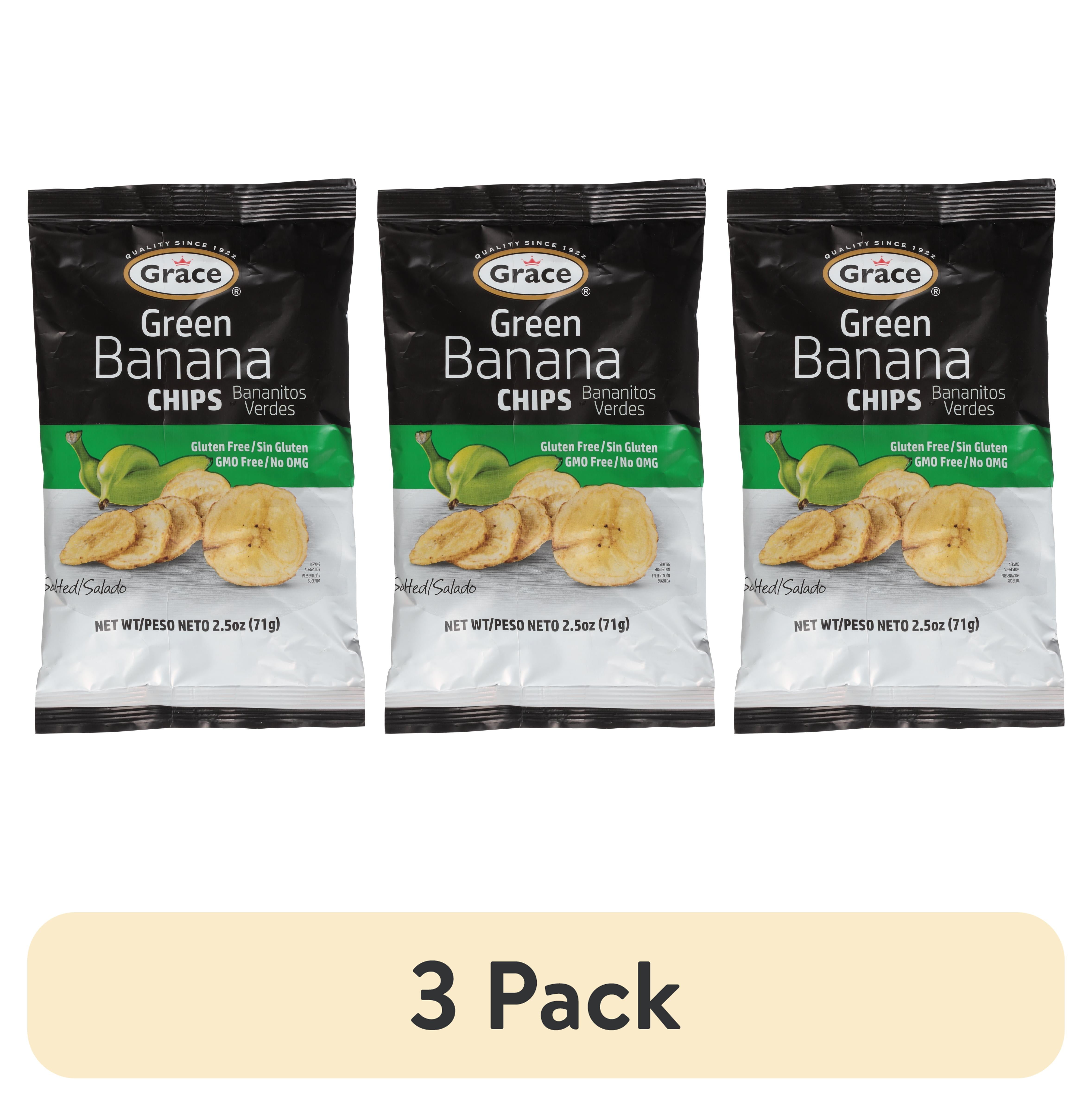 (3 pack) Grace Green Banana Chips, 2.5 oz Bag